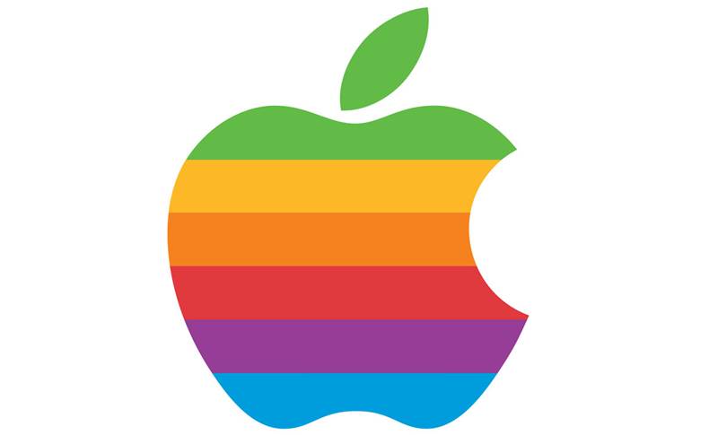 logotipo de la manzana arcoiris