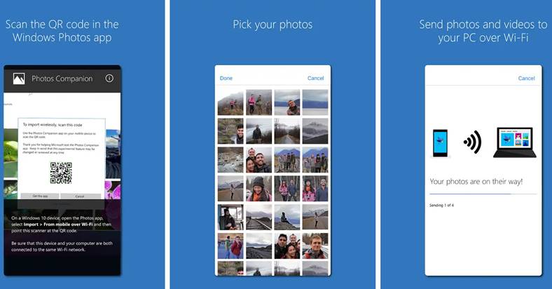 aplicación de transferencia de fotos de Microsoft teléfono computadora 1