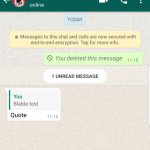 funkcja WhatsApp usuwa wiadomości