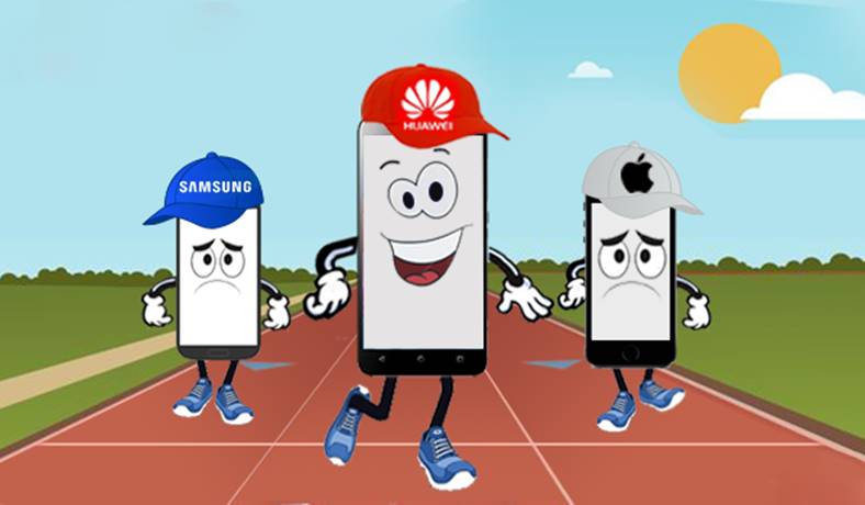 Huawei anuncia desesperadamente las tiendas Apple Samsung