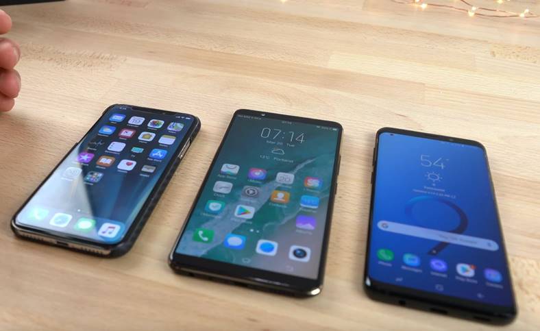 Samsung Galaxy S9 iphone x vivo x20 Lettore di impronte digitali con schermo Face ID con scansione intelligente