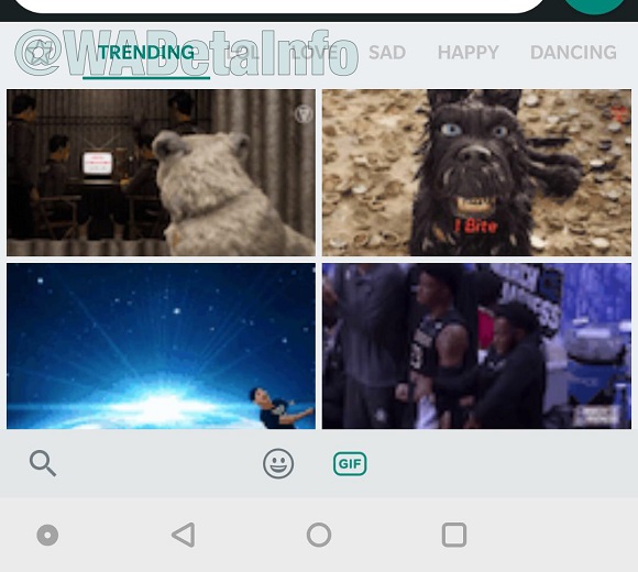 WhatsApp nieuwe gif-functie