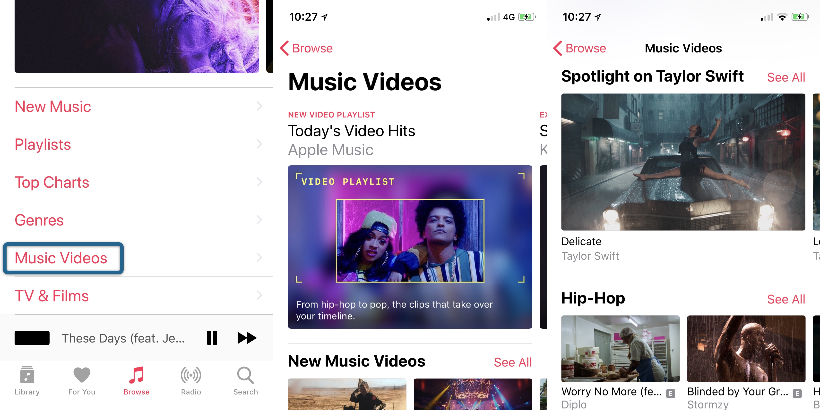 Video musicali su iOS 11.3