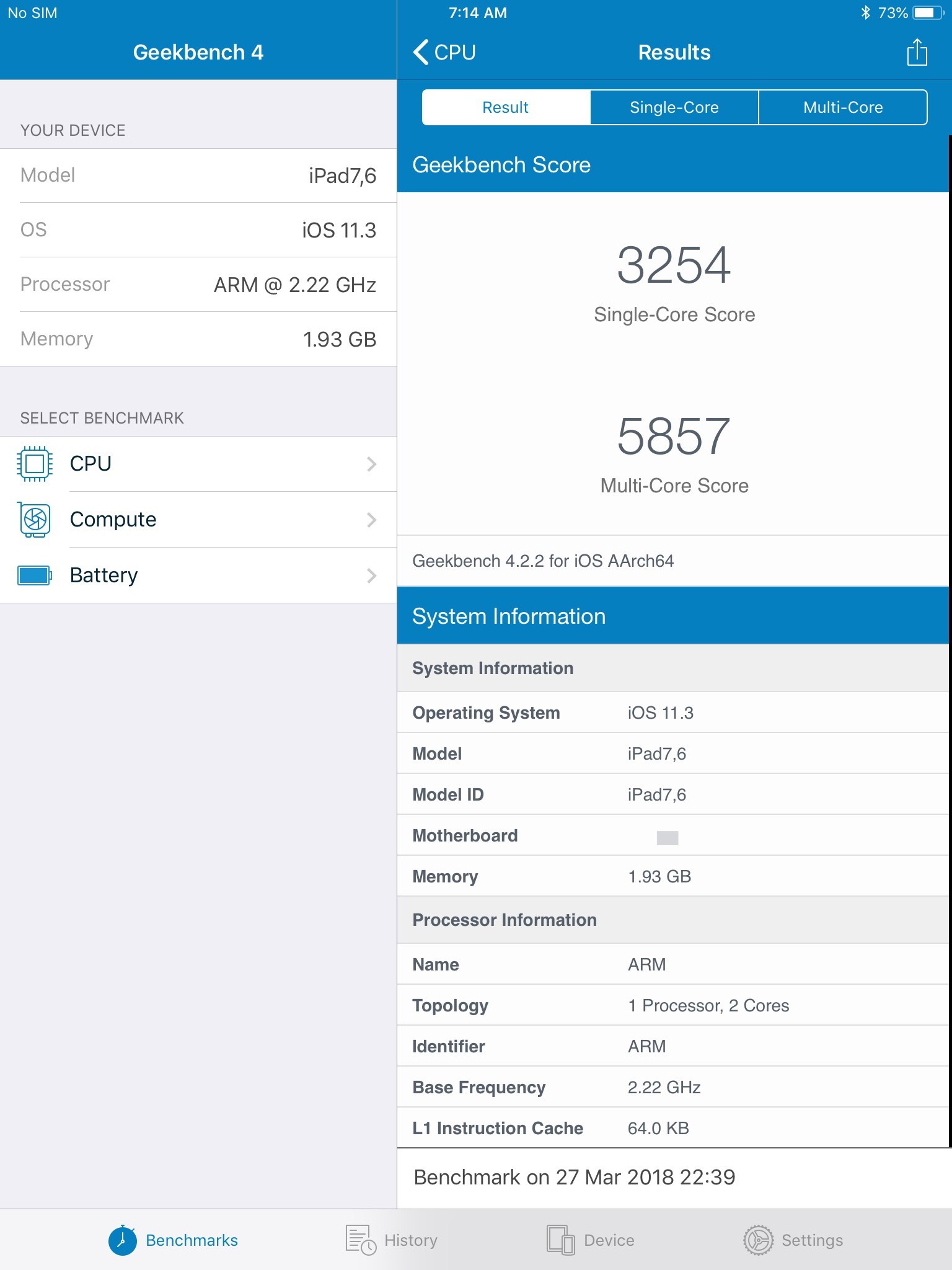 iPad 2018 performante