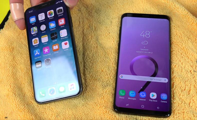 samsung galaxy s9 iphone x vattentäthet