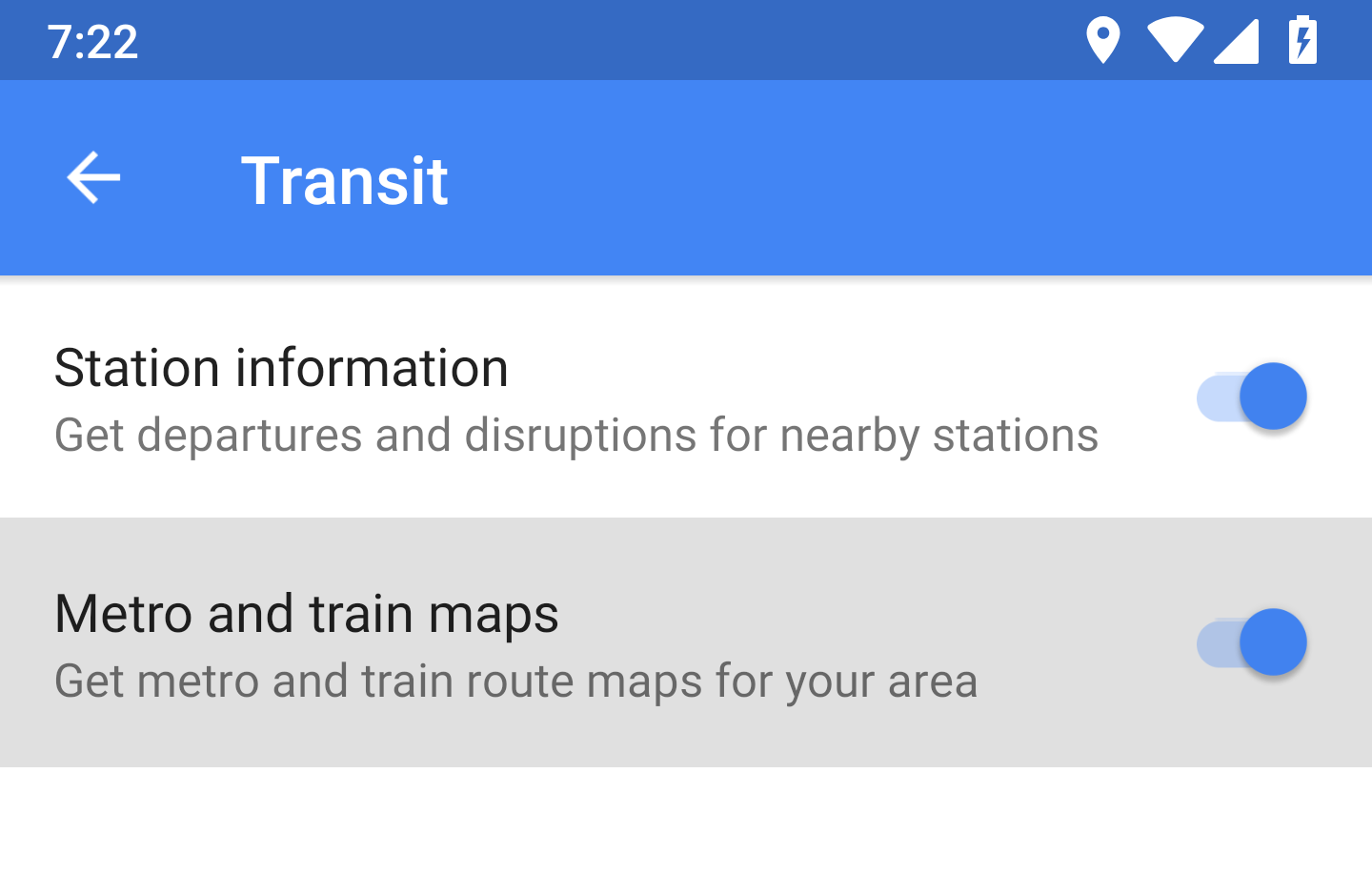 Mapas de trenes del metro de Google Maps