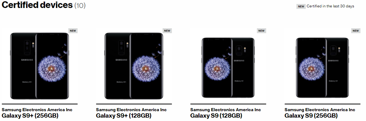 Samsung Galaxy S9 offizielle neue Modelle 128 GB 256 GB