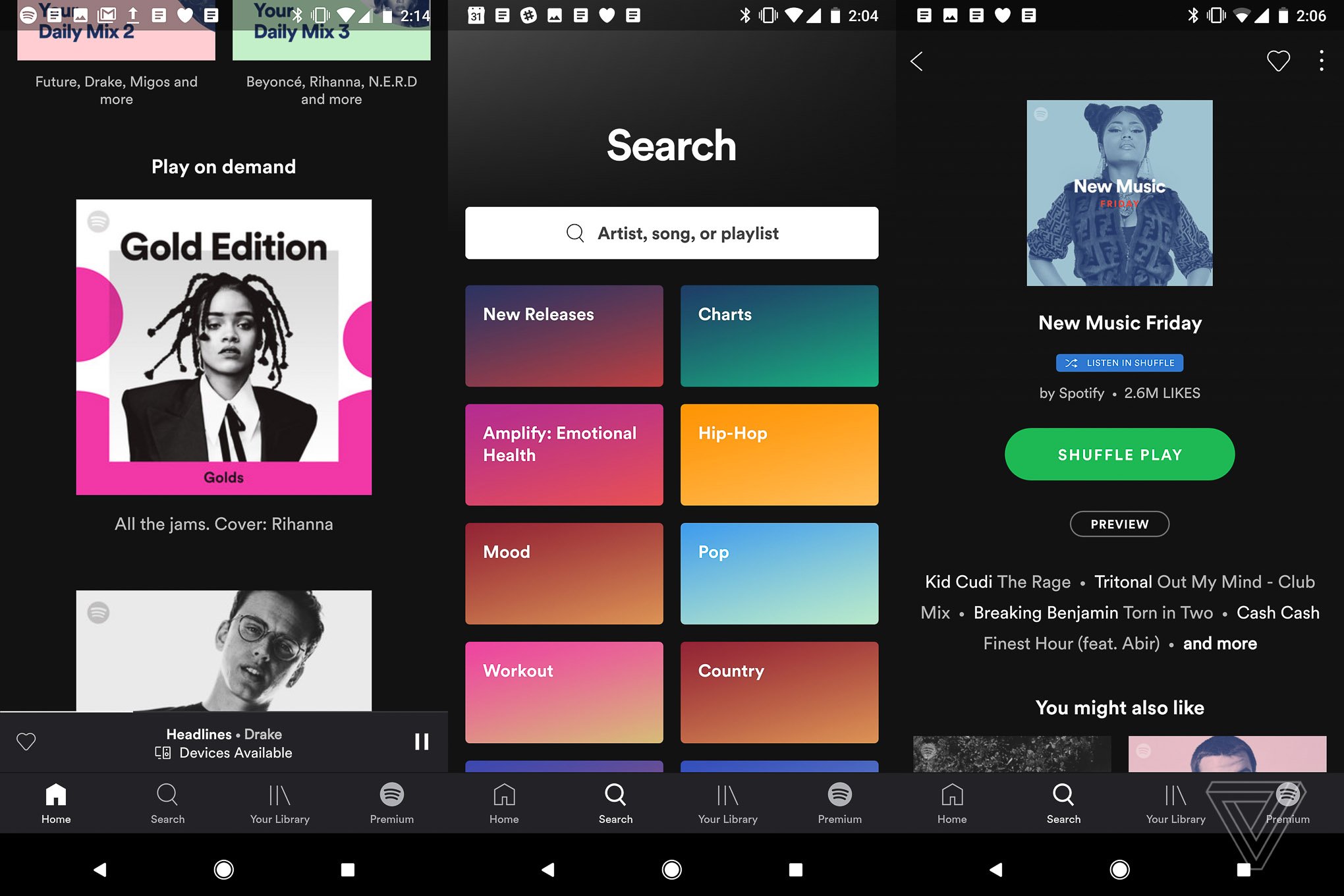 Interfaccia Spotify nuovo iPhone Android 1