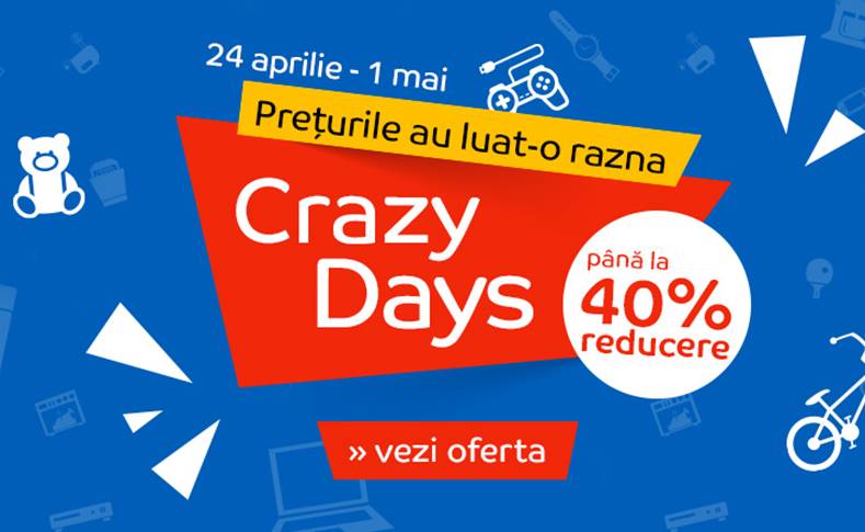 eMAG Crazy Days tusentals rabatter 1 maj