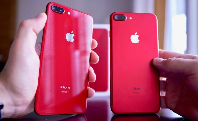 iPhone 8 rosu iPhone 7 rosu Comparatia Culorilor