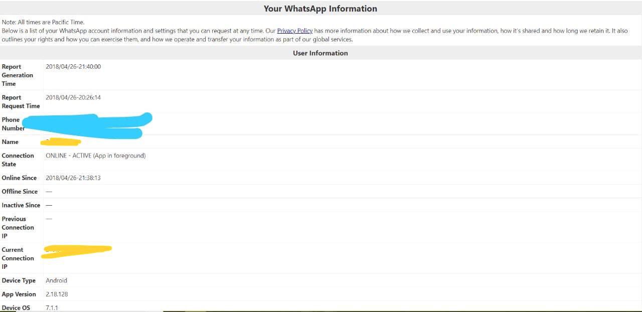 whatsapp user data request 3