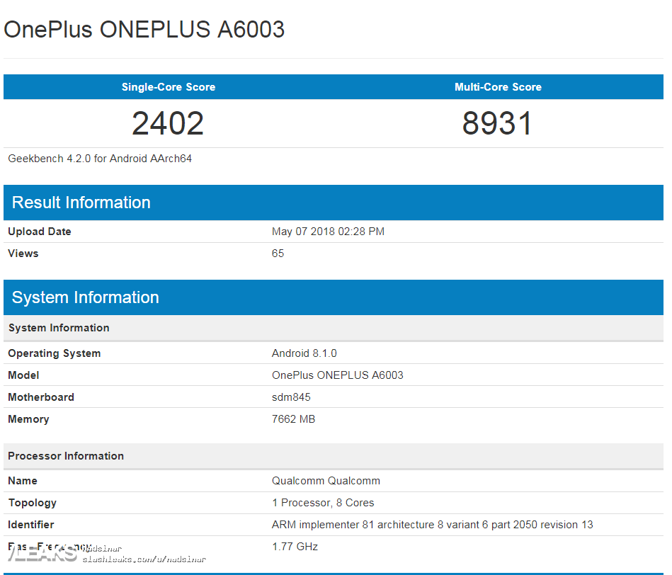 OnePlus 6 performante Galaxy S9 iPhone X