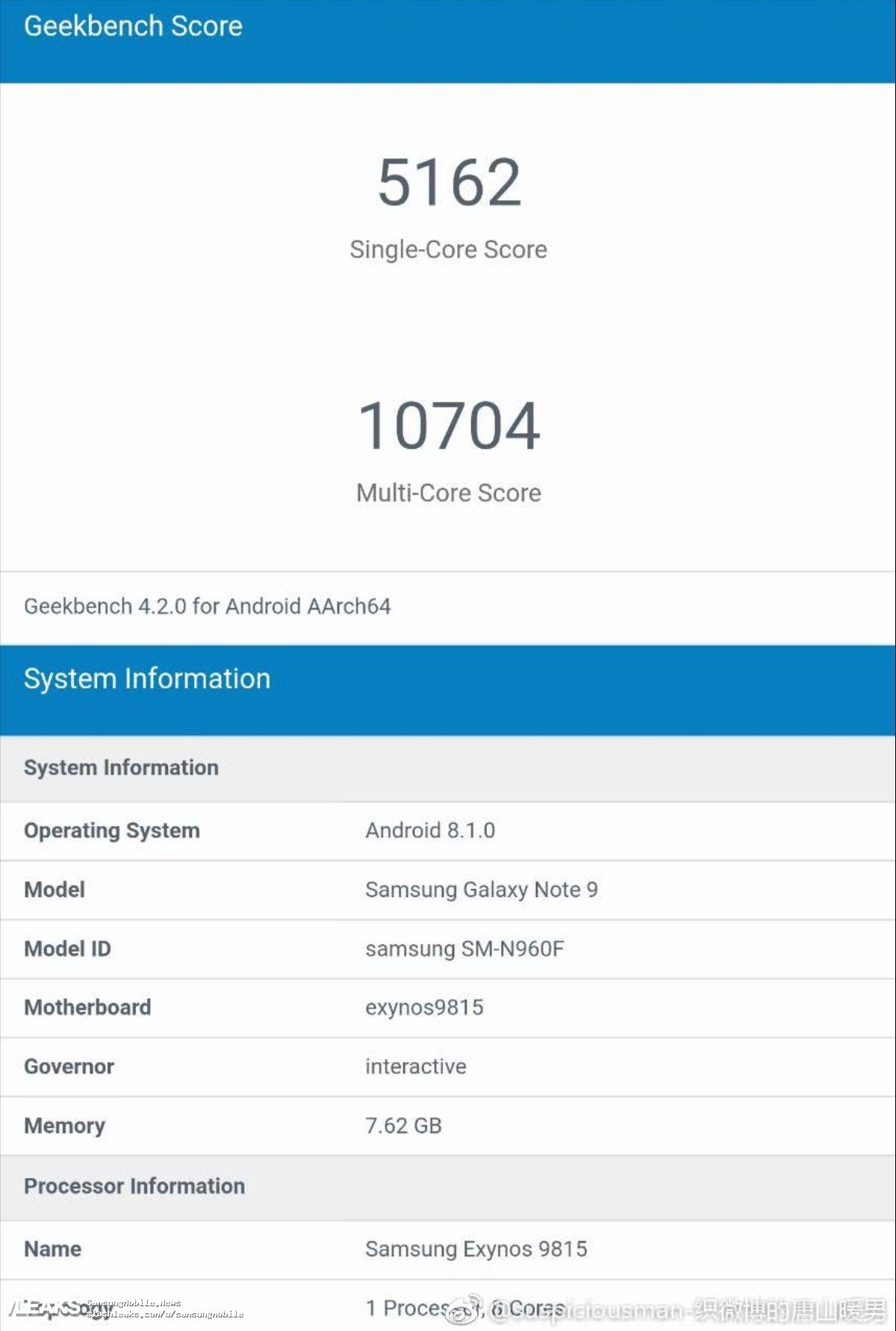 Samsung Galaxy Note 9 iPhone X -suorituskykytesti 1