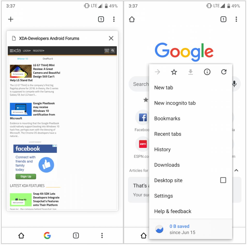 Google Chrome NOUVELLE application de fonction 1