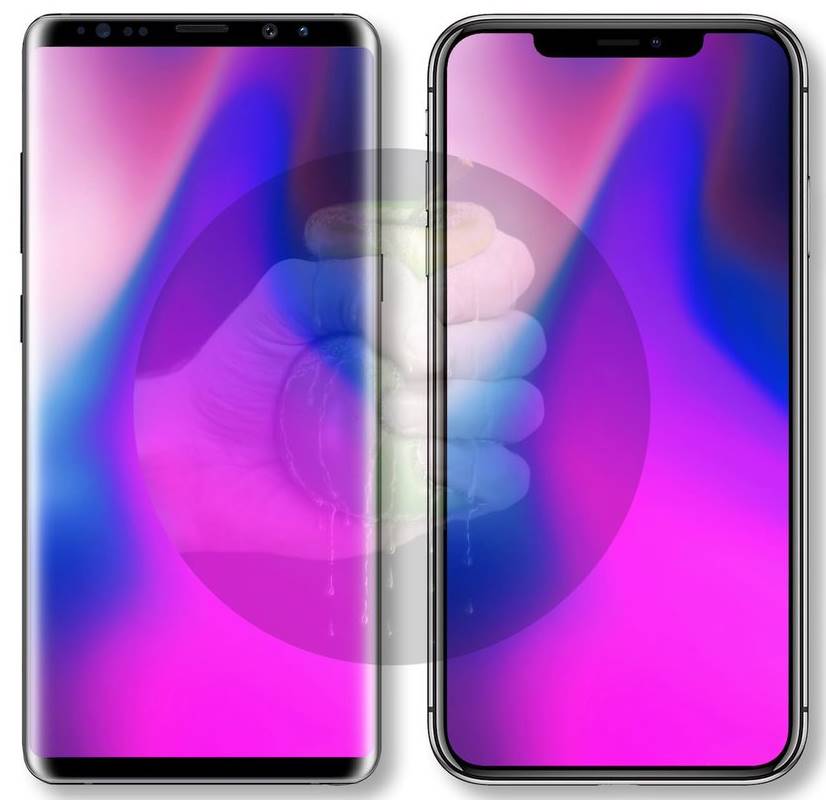 Comparaison de conception 9 entre le Samsung Galaxy Note 1 et l'iPhone X Plus