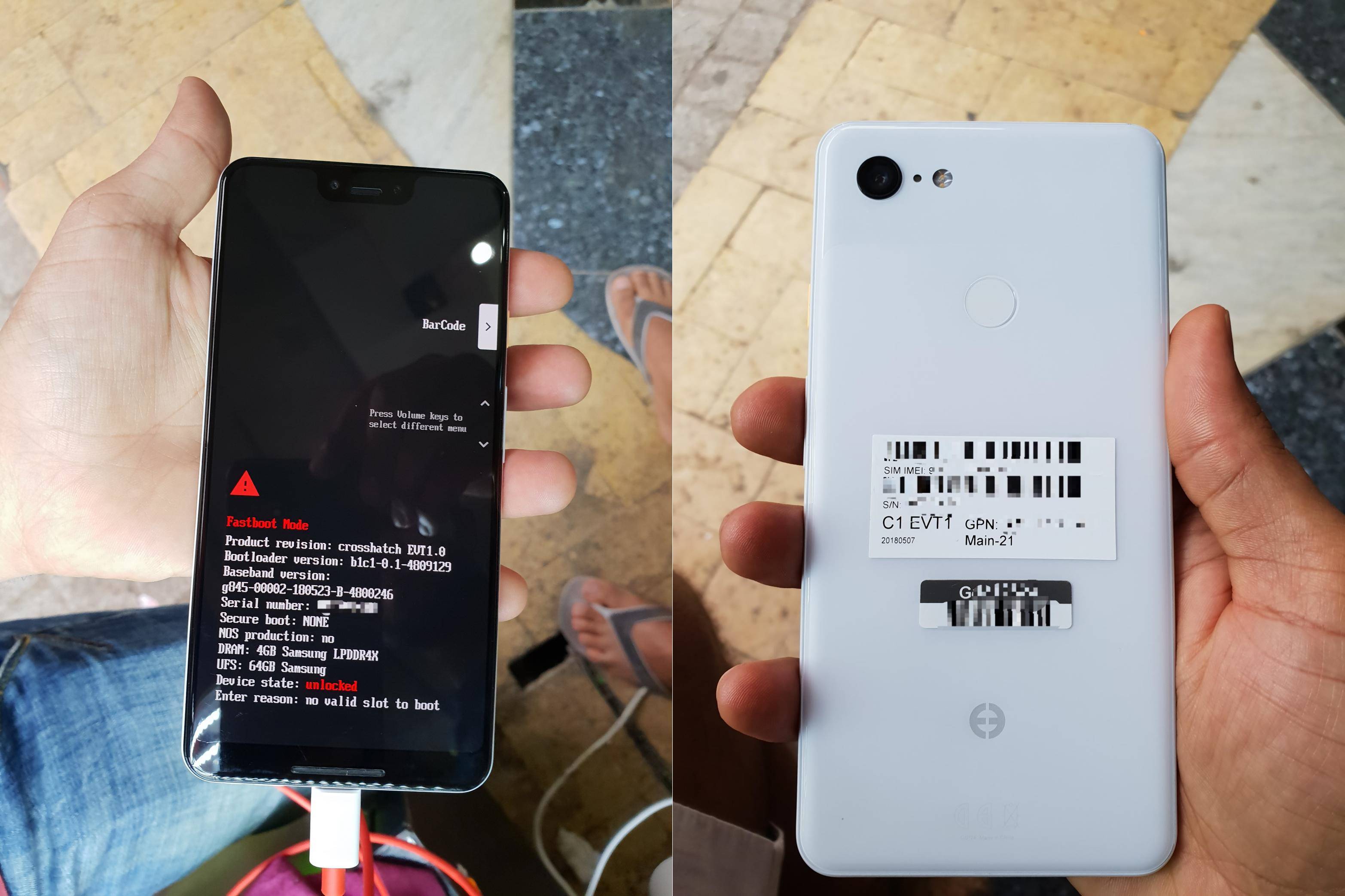 Google Pixel 3 XL-afbeeldingen WERKELIJKE EENHEID 1