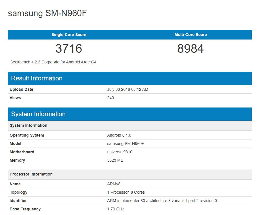 Samsung GALAXY Note 9 Performante SPECIFICATIILE 350039 1