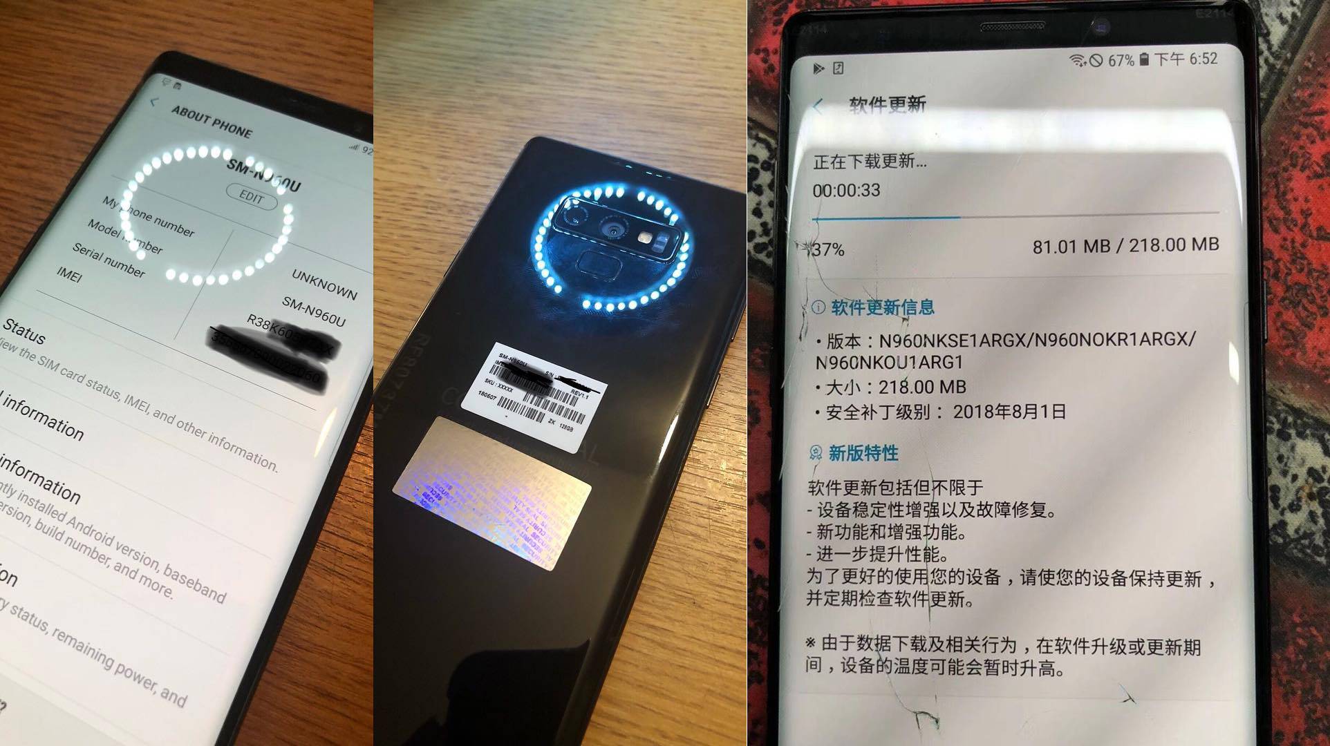 Samsung GALAXY Note 9 UNITÉ RÉELLE Images 1