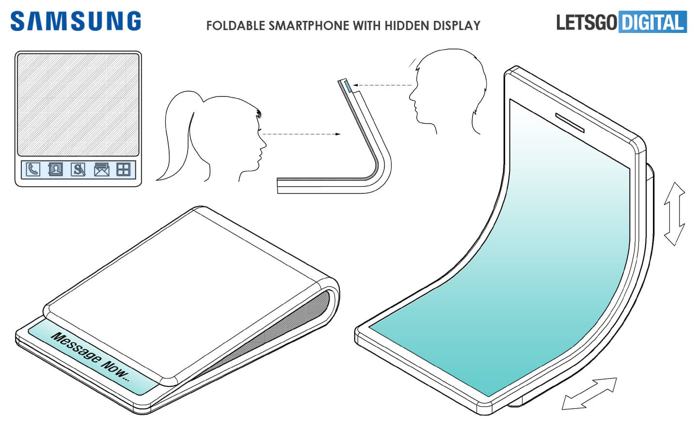 Samsung GALAXY X Ecranul ASCUNS Telefon Pliabil 1