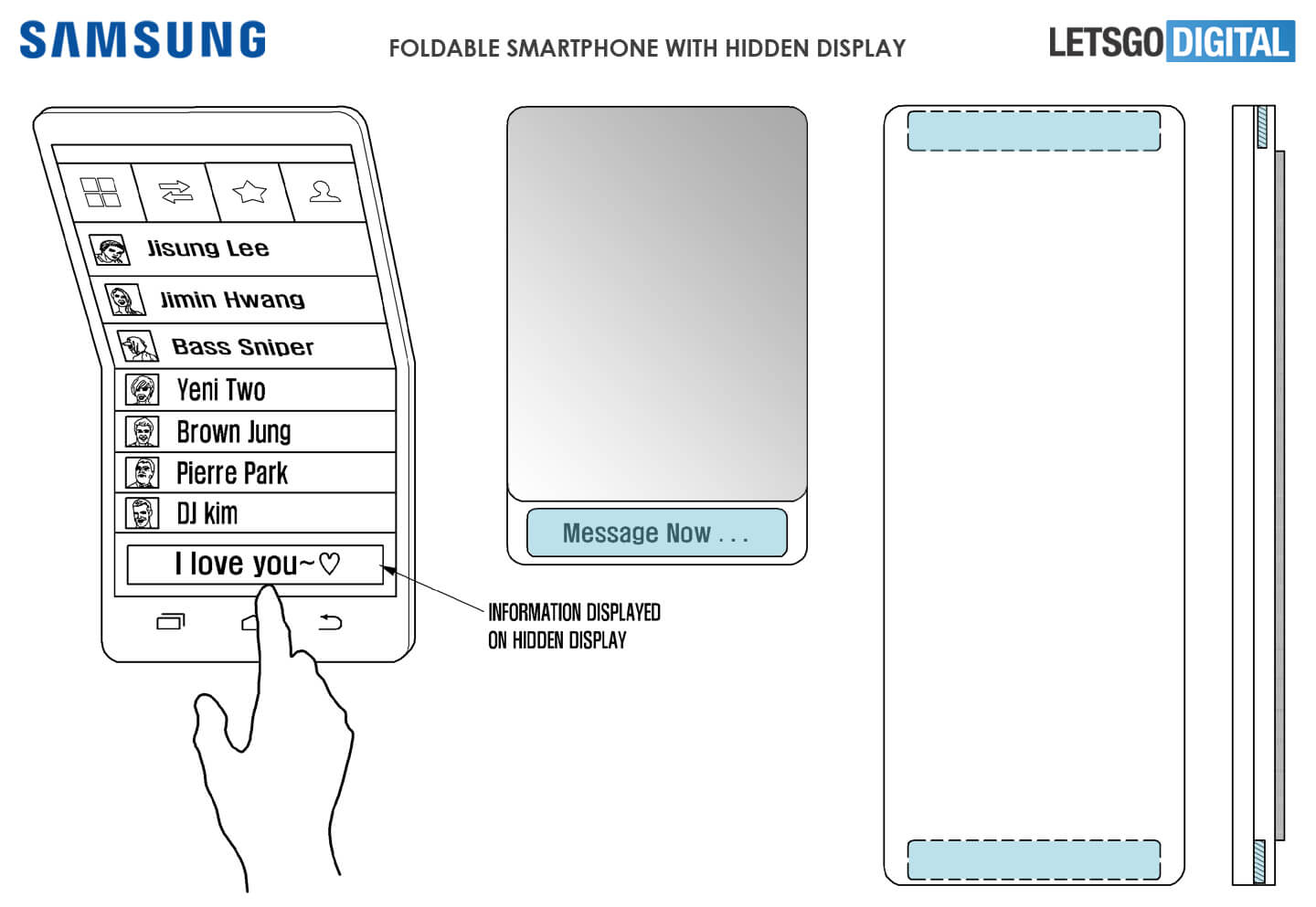 Samsung GALAXY X Ecranul ASCUNS Telefon Pliabil 3