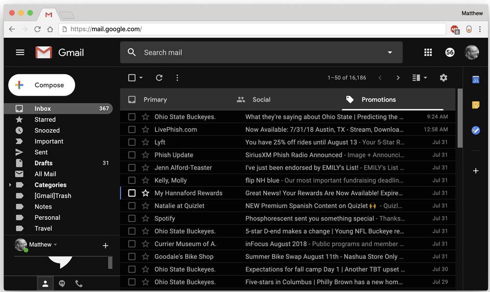 Gmail ACTIVEZI DARK MODE Google 1
