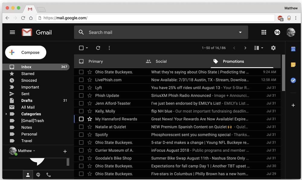 Gmail ACTIVER LE MODE SOMBRE Google 1