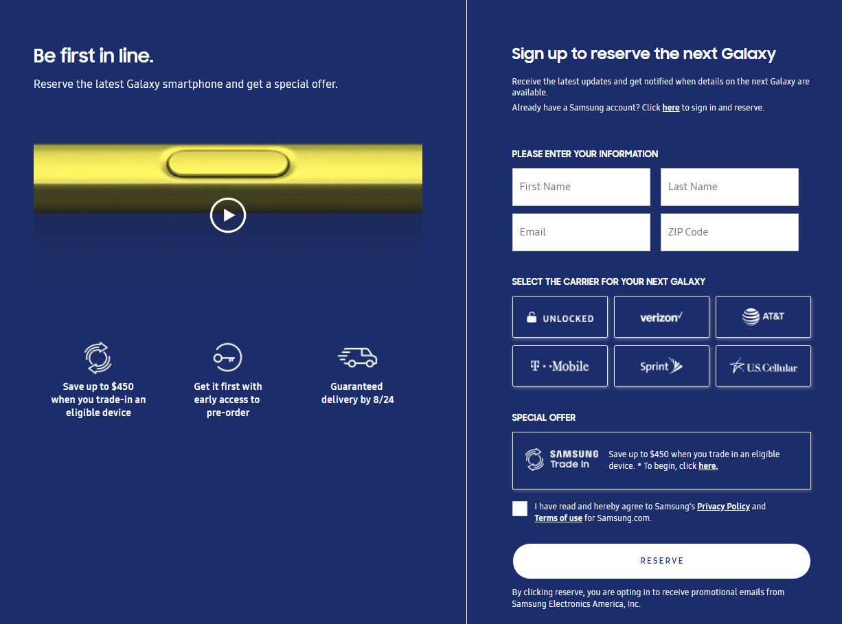 Samsung GALAXY Note 9 RESERVA ABIERTA 1