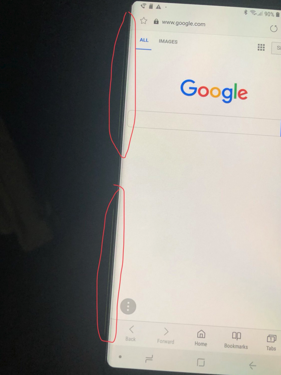 Samsung GALAXY Note 9 PROBLEMAS Pantalla 1