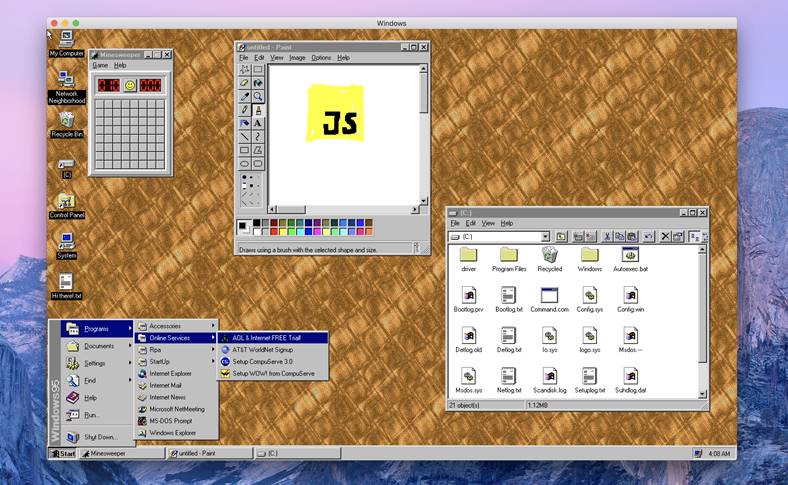 Windows 95 Använd applikation