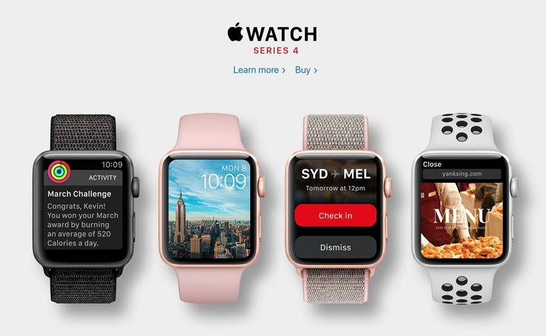 Nombres oficiales del Apple Watch 4