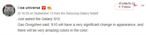 Samsung GALAXY S10 nuevo diseño 1