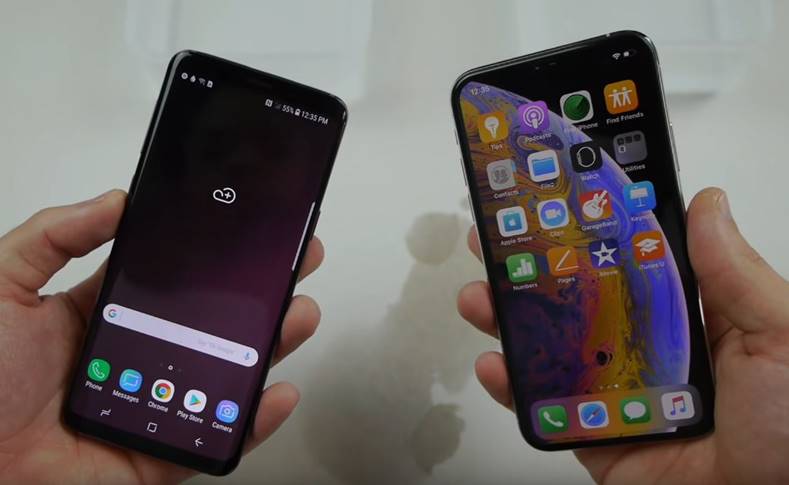 Samsung GALAXY S9 friert iPhone XS ein