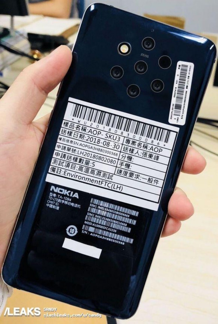 Nokia 9 prototype 5 caméras