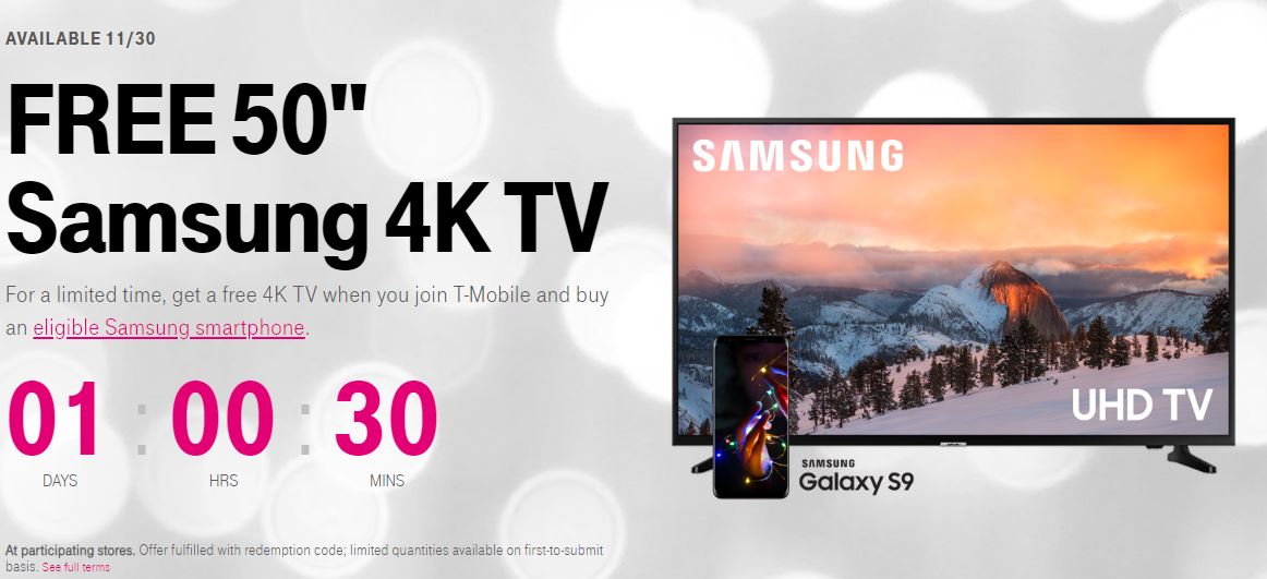 Samsung GALAXY S9 gratis TV svart fredag