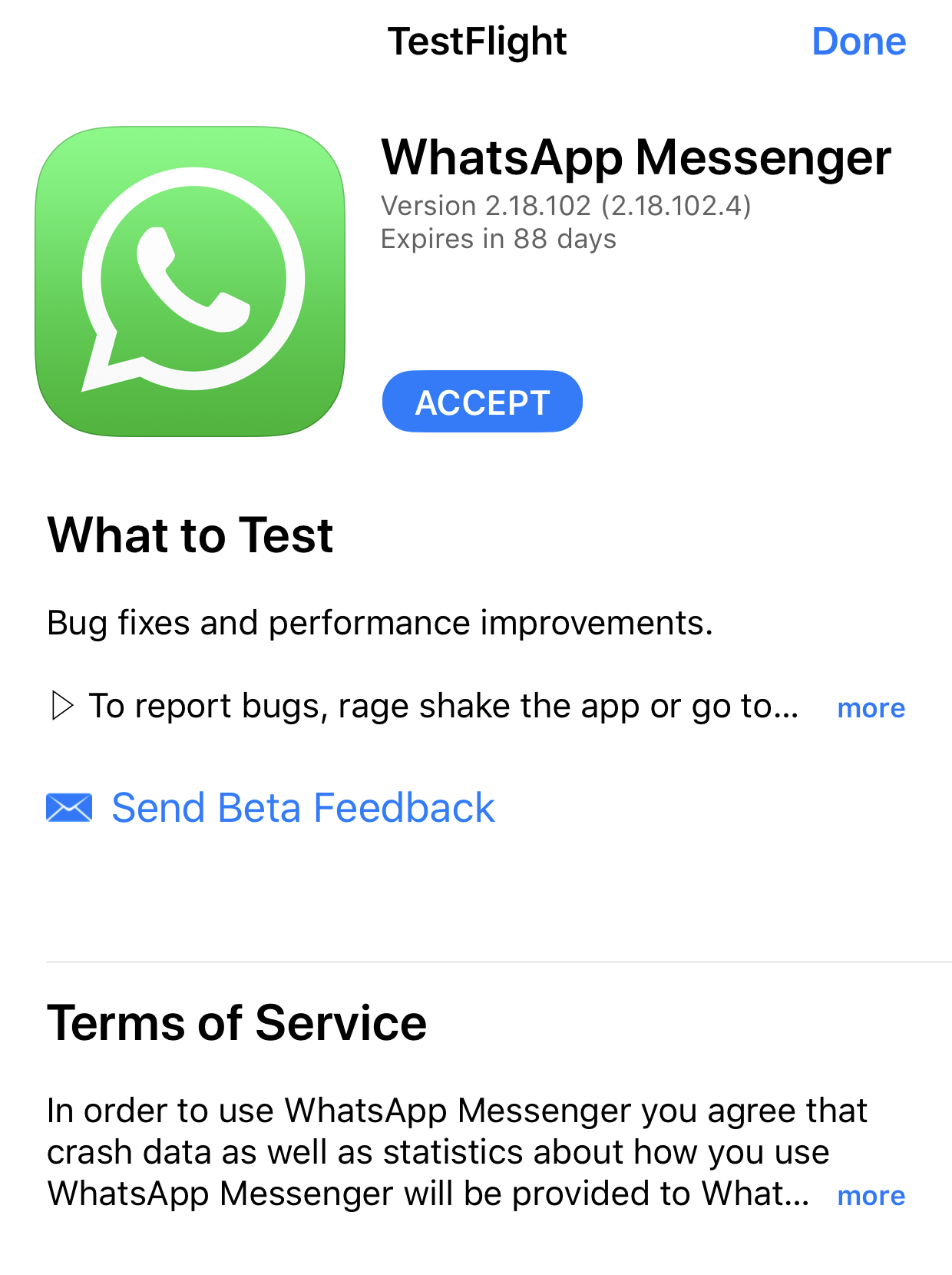 whatsapp bèta iphone 1