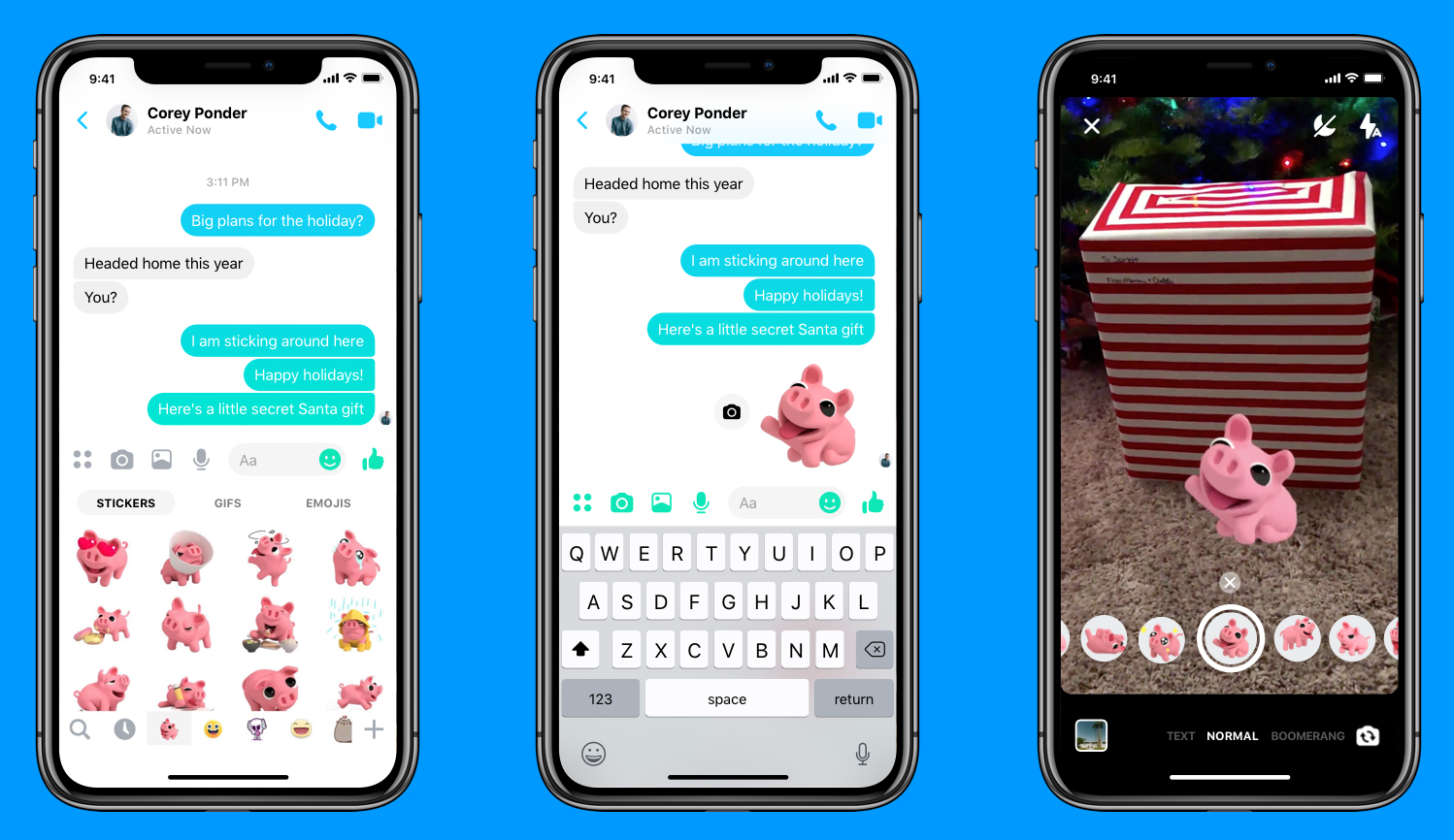 Cámara para selfies de Facebook Messenger