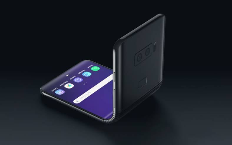 Samsung GALAXY FOLD wordt weergegeven