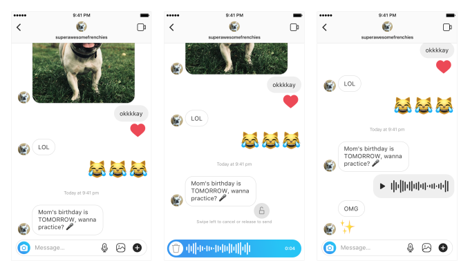 instagram mesaje vocale aplicatie