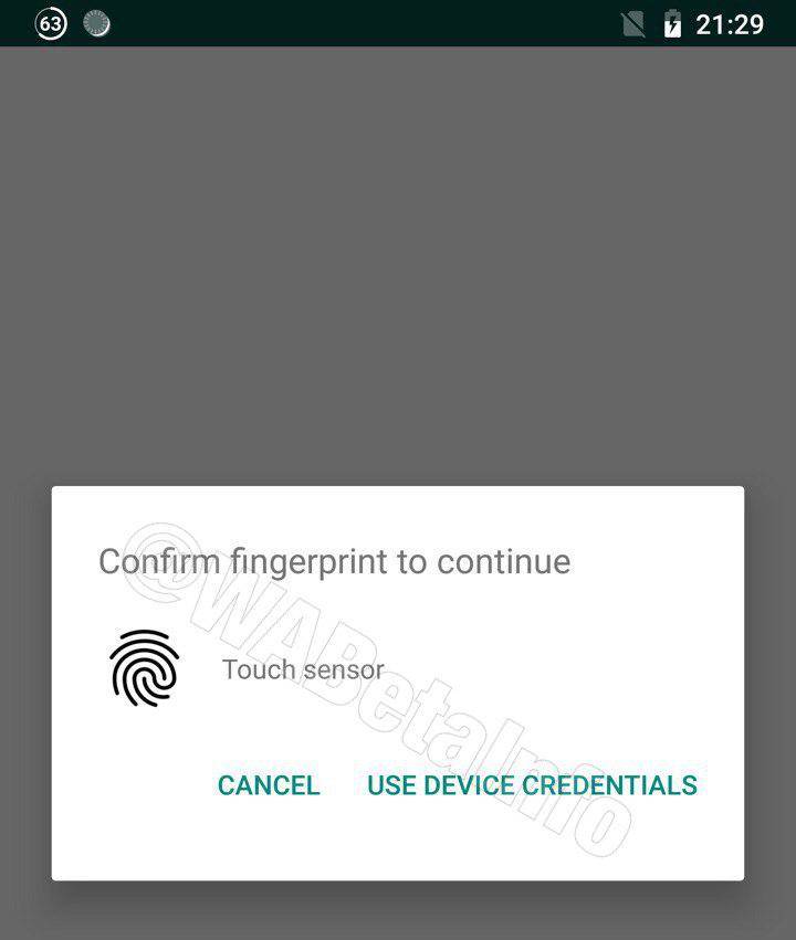 WhatsApp biometrisk Android