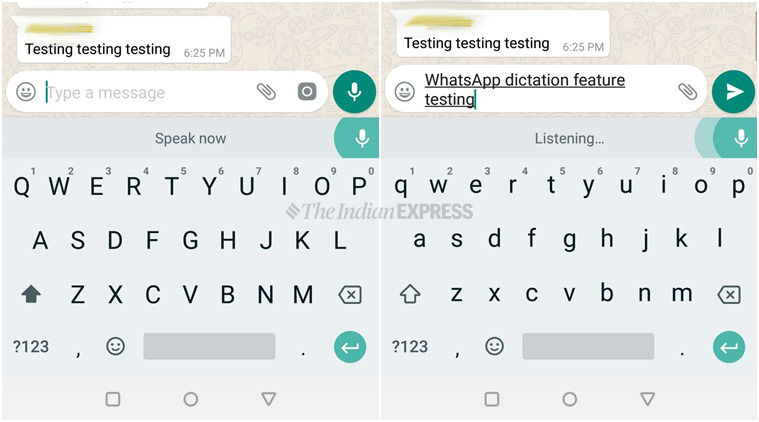 Dettatura dei messaggi WhatsApp