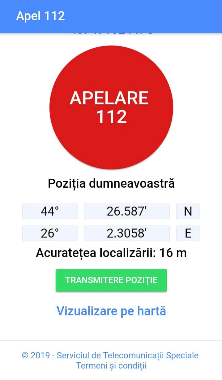 APEL 112 localizare urgenta