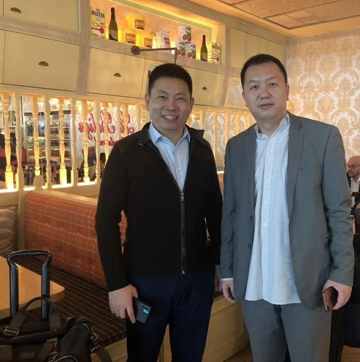 The CEO of Huawei captured in an image with a real Huawei P30 PRO