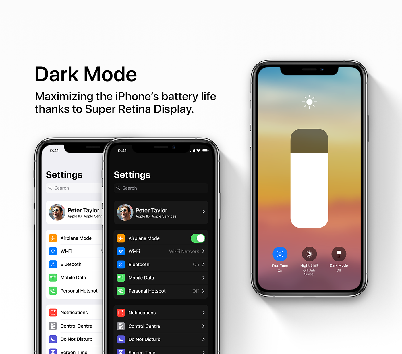 iOS 13 koncept men mode