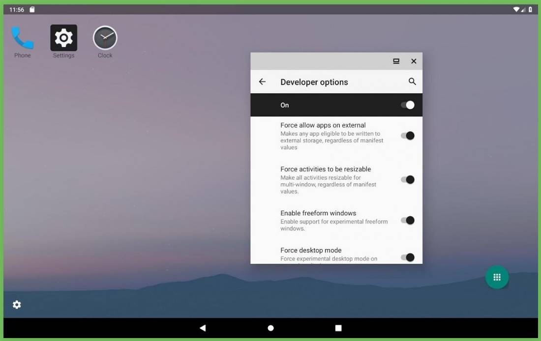 Fonction de bureau Android 10