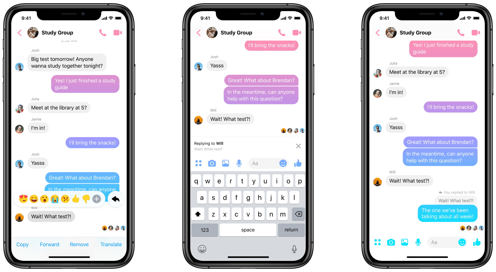 Facebook Messenger-gruppen svarer