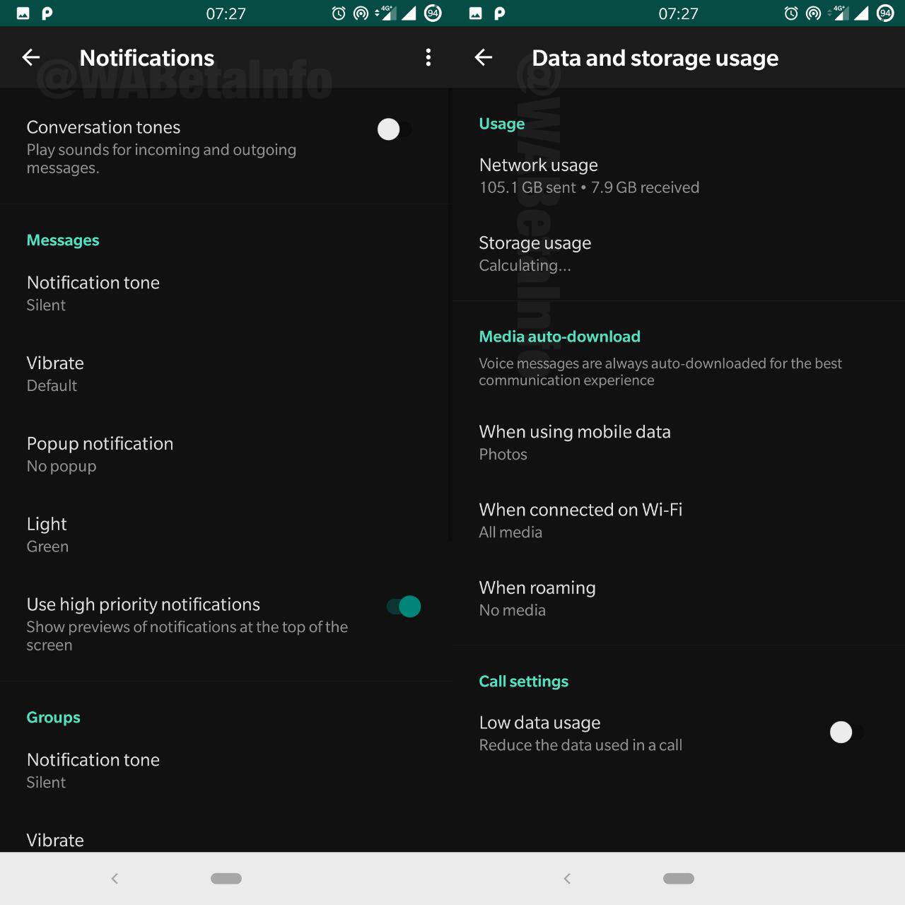 WhatsApp modalità oscura Android 2