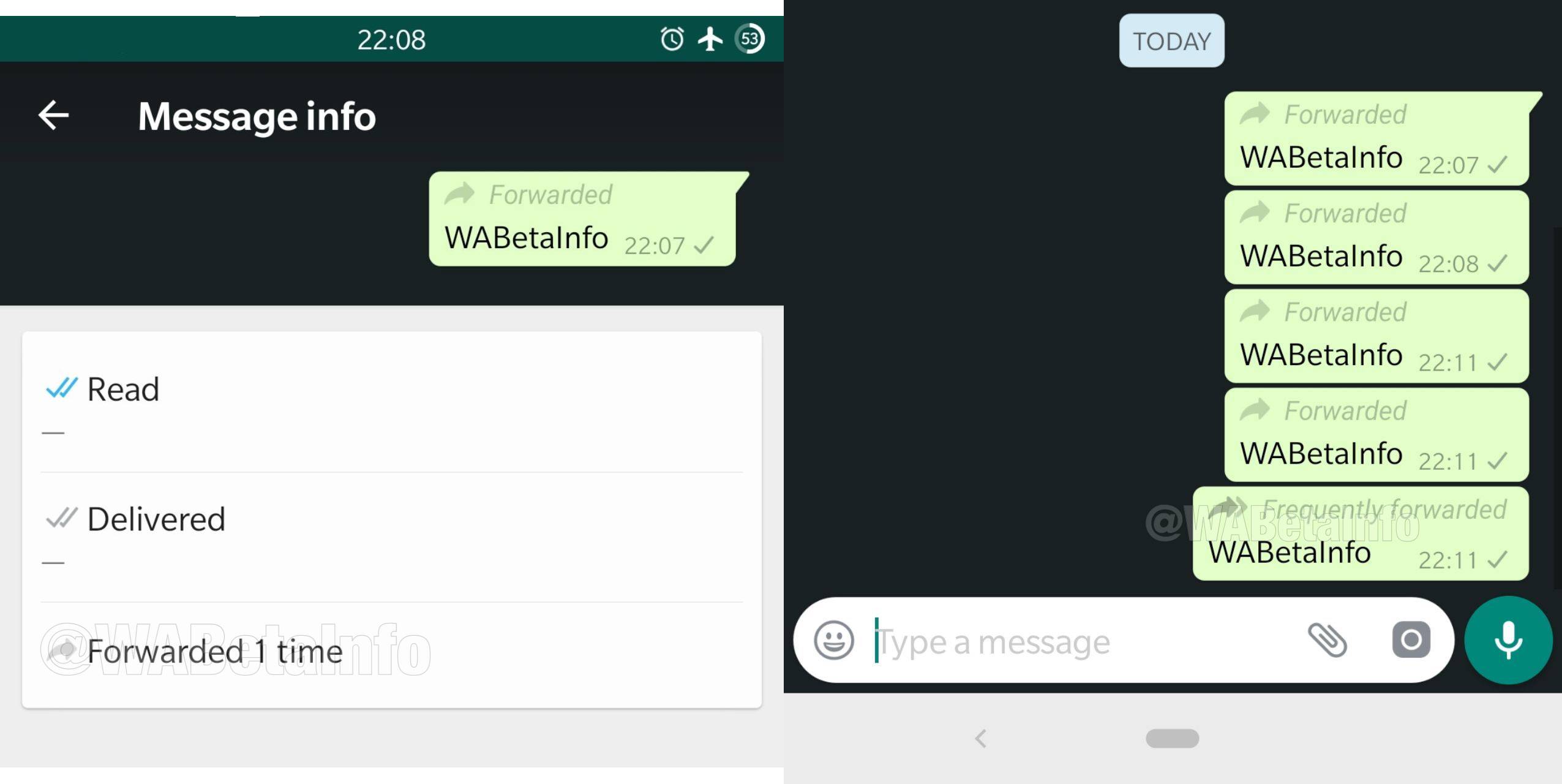 Transfert de messages WhatsApp