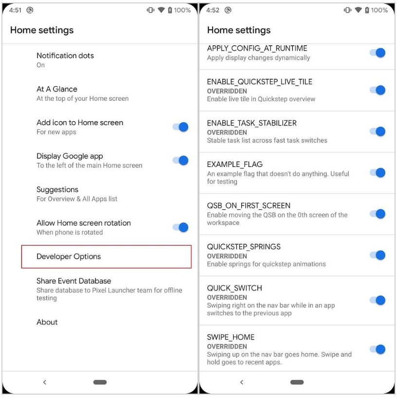 google settings android q animations ios 12