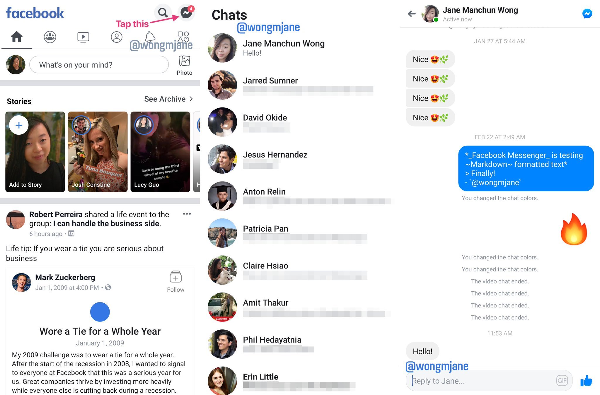 Application Facebook Messenger