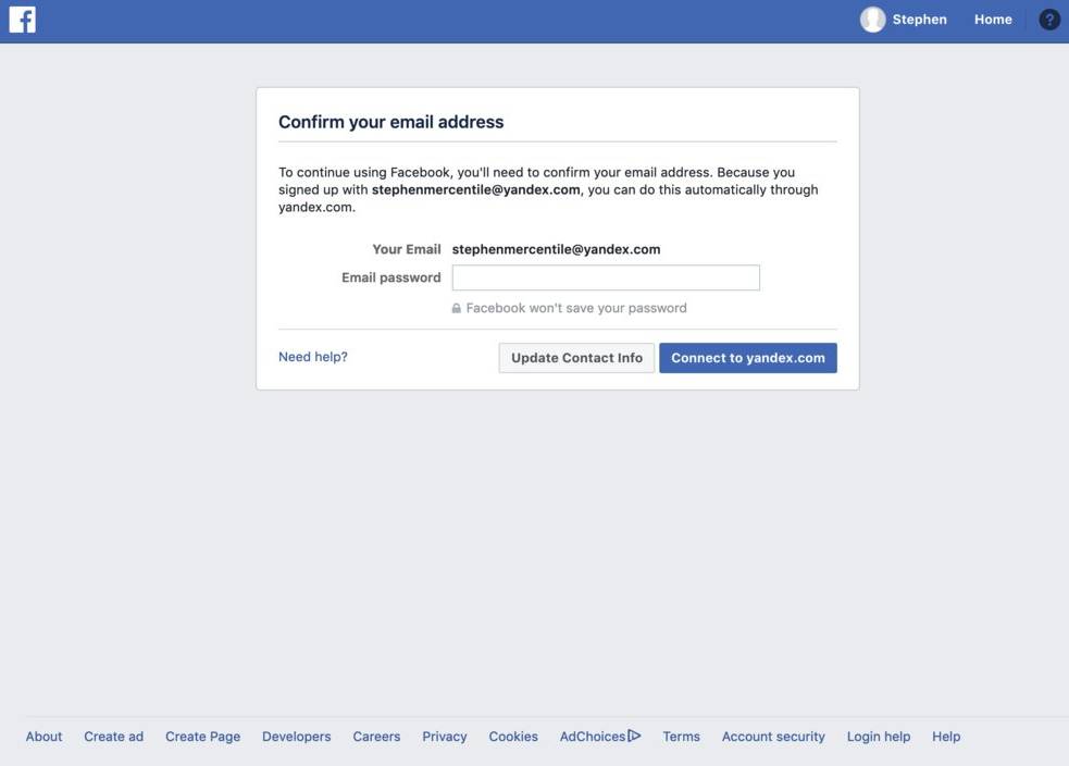 Password e-mail di Facebook 1